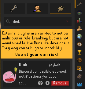 Location of Plugin Hub button in RuneLite