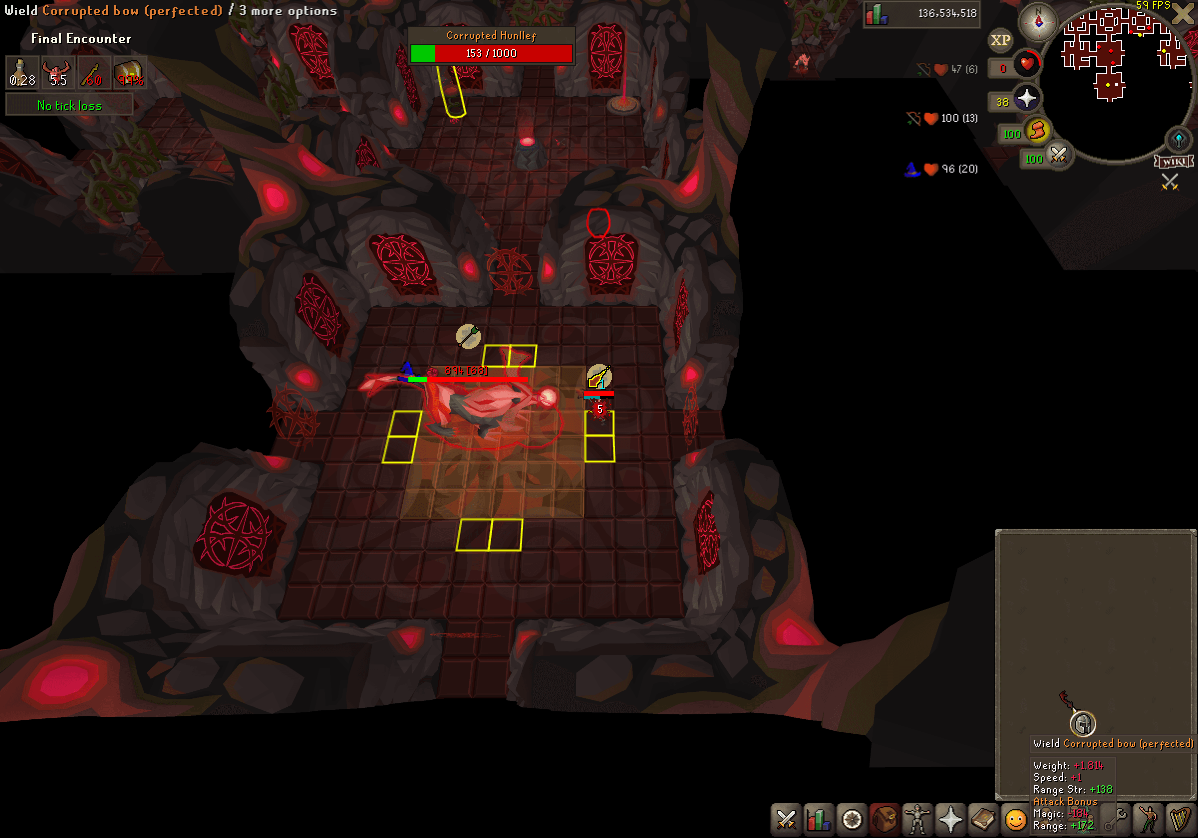 send d pick death screenshot killed by Corrupted Hunllef in Old School RuneScape