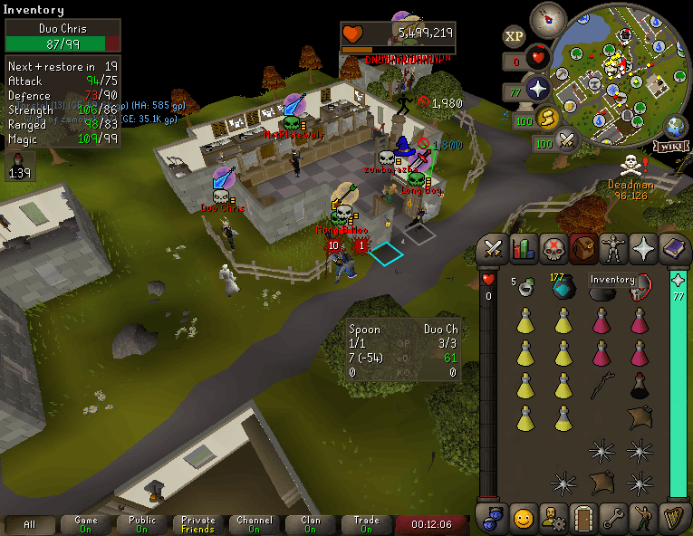 Spoon Barr death screenshot killed by Duo Chris in Old School RuneScape
