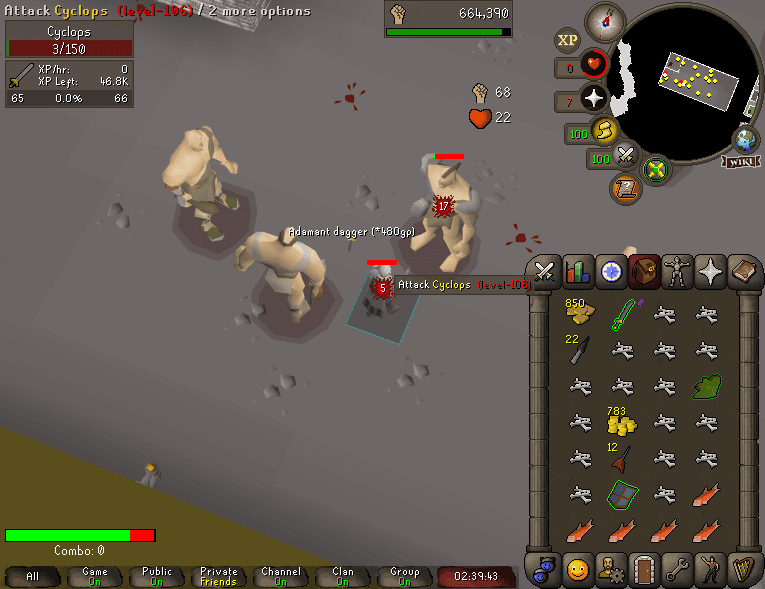 melonstand death screenshot killed by Cyclops in Old School RuneScape