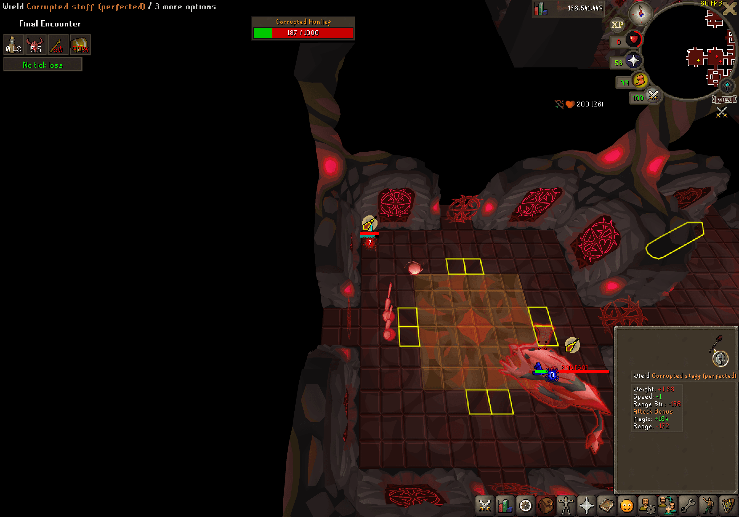 send d pick death screenshot killed by Corrupted Hunllef in Old School RuneScape