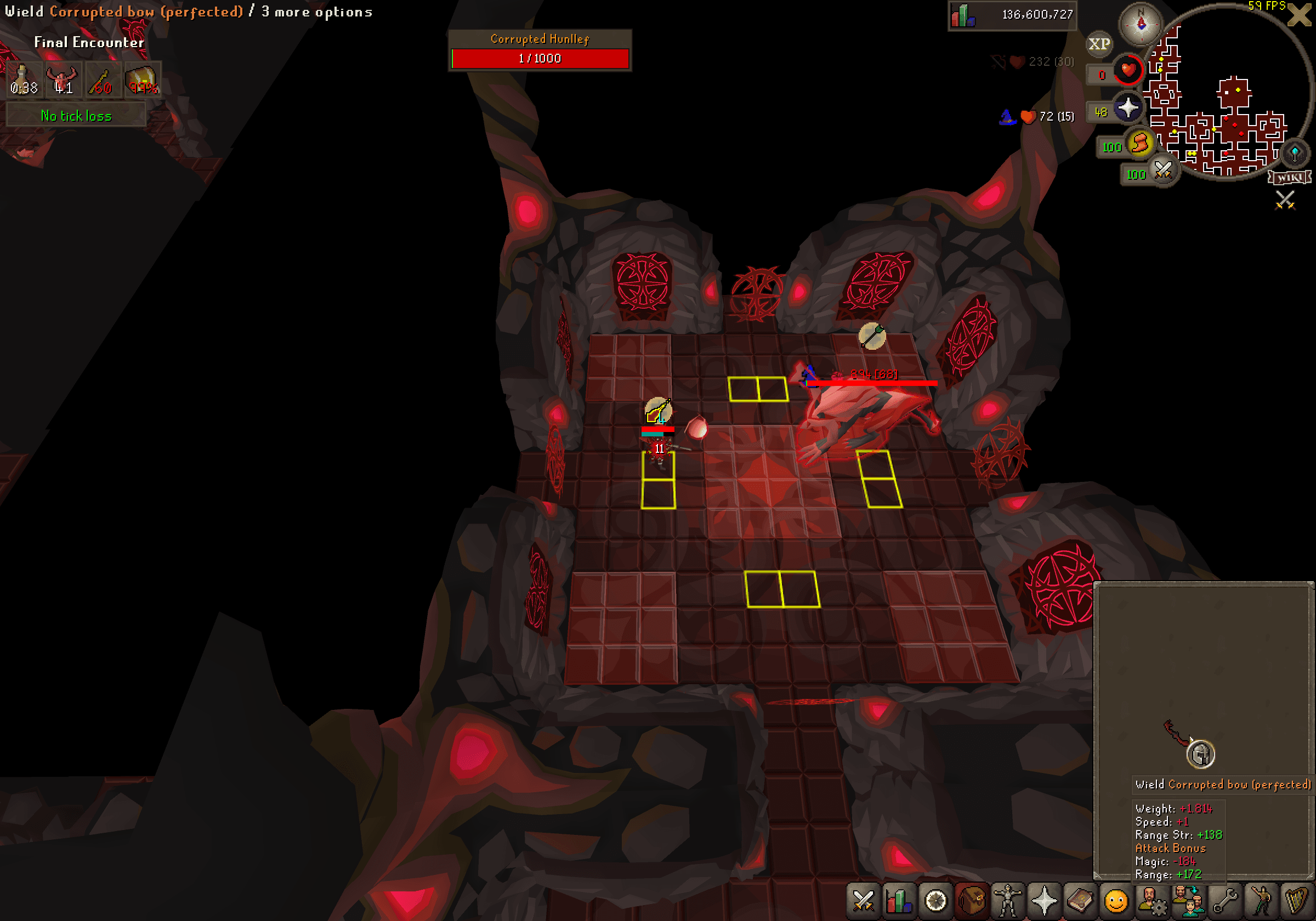 send d pick death screenshot killed by Corrupted Hunllef in Old School RuneScape