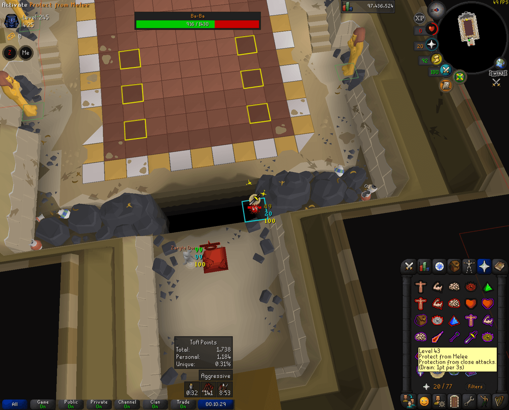 A blue guy death screenshot in Old School RuneScape