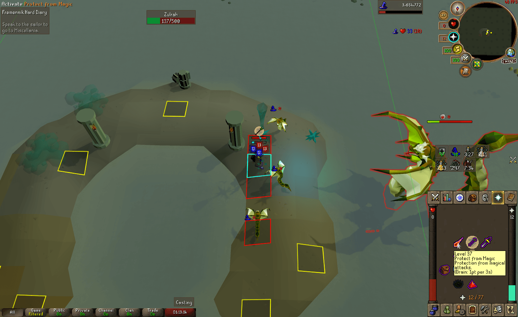 suk mi tob death screenshot killed by Zulrah in Old School RuneScape