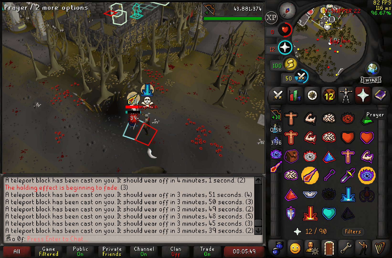 o 0f death screenshot killed by limp loin in Old School RuneScape
