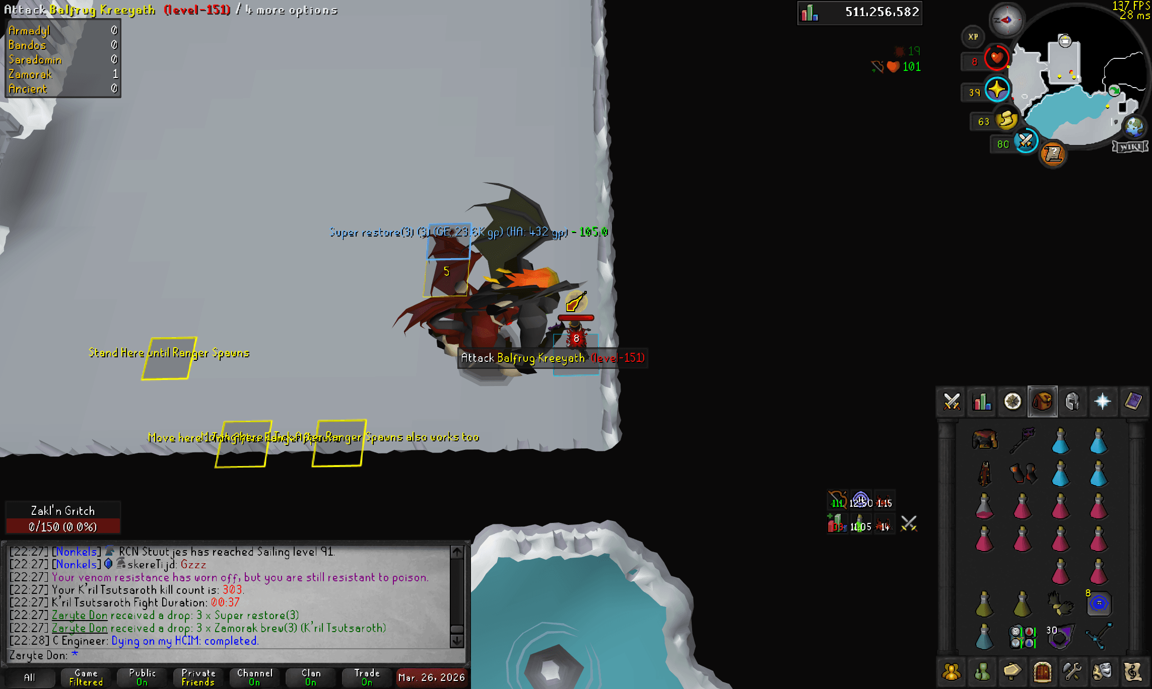 Zaryte Don death screenshot killed by Zakl'n Gritch in Old School RuneScape