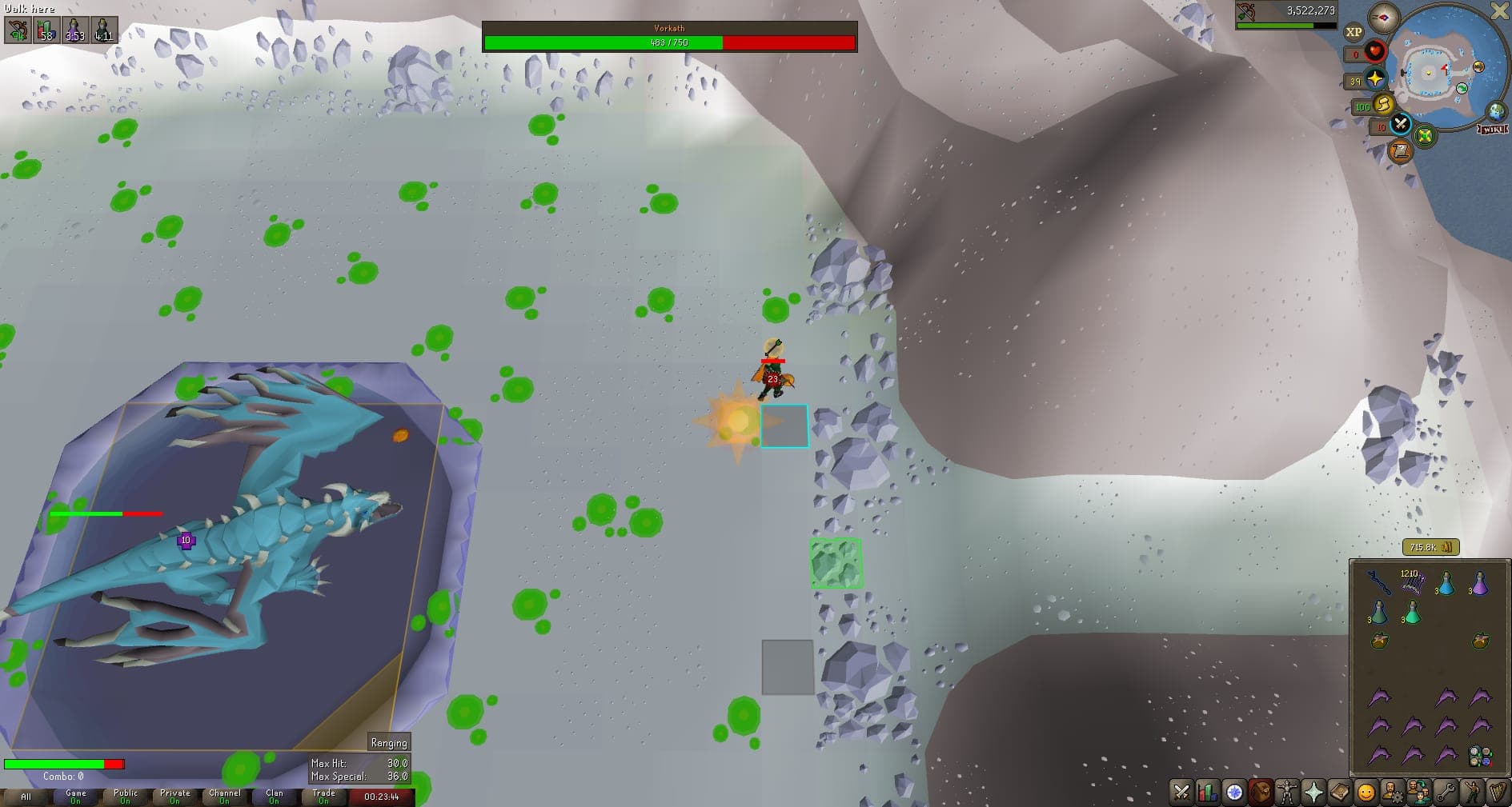 IsaacLageX death screenshot killed by Vorkath in Old School RuneScape