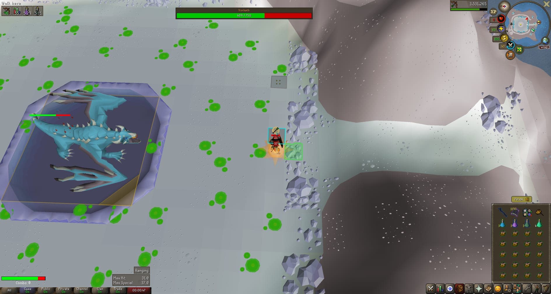 IsaacLageX death screenshot killed by Vorkath in Old School RuneScape