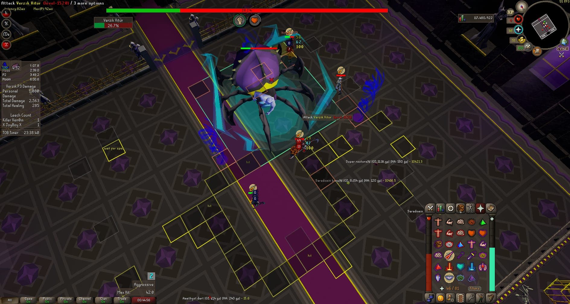 Xvok death screenshot killed by Verzik Vitur in Old School RuneScape