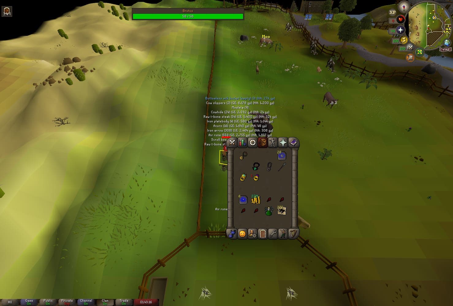 Dr Boobies death screenshot killed by Brutus in Old School RuneScape