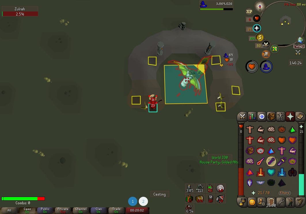 Max Fallen death screenshot killed by Zulrah in Old School RuneScape
