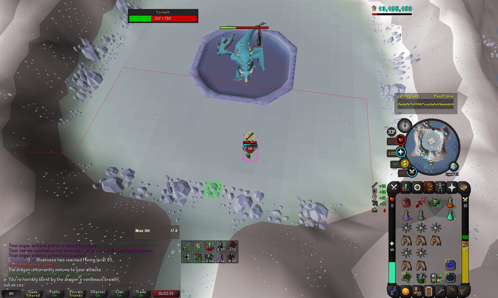 suk mi cox death screenshot killed by Vorkath in Old School RuneScape